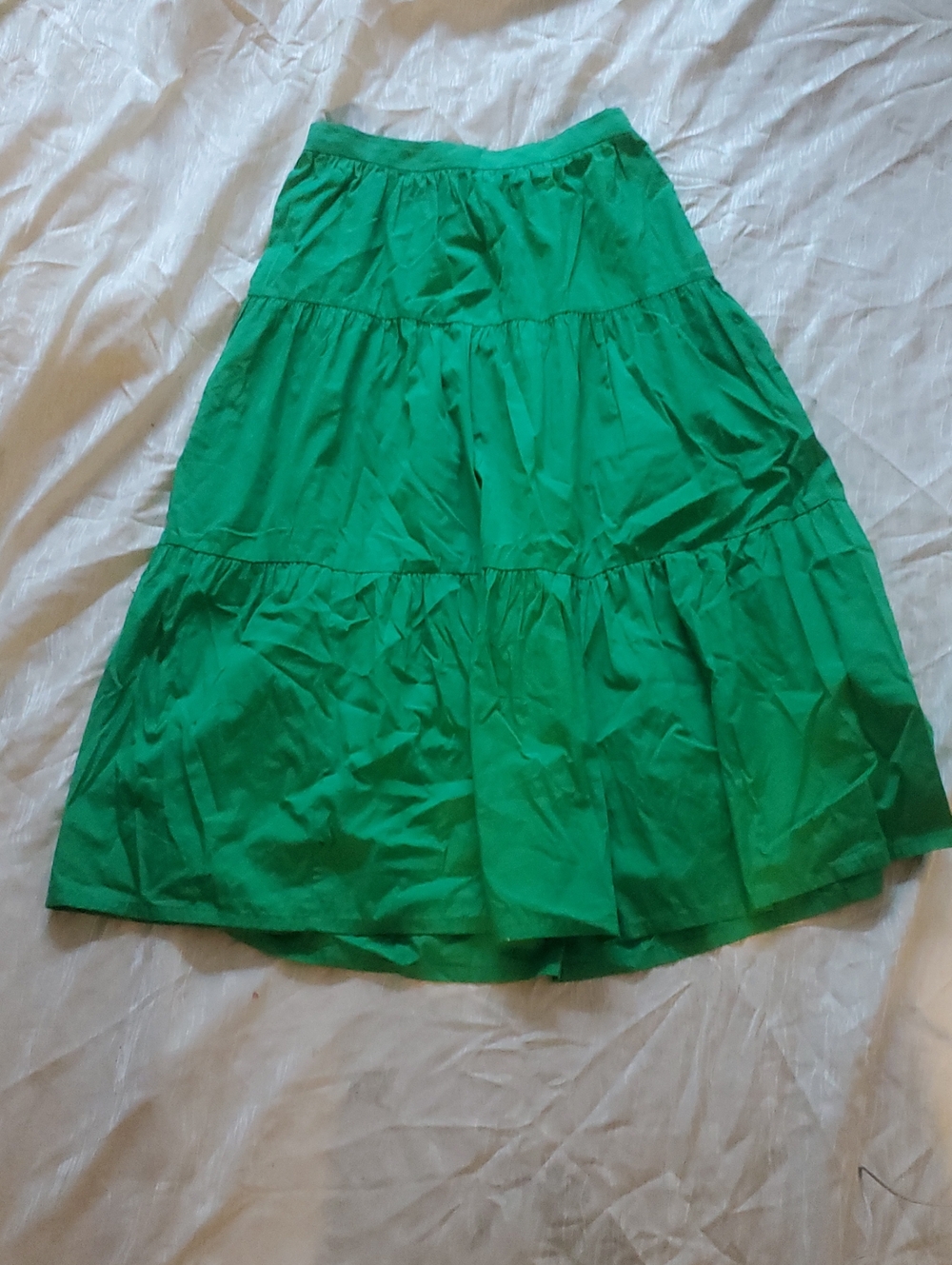 Tiered A-Line Skirt in Emerald Green